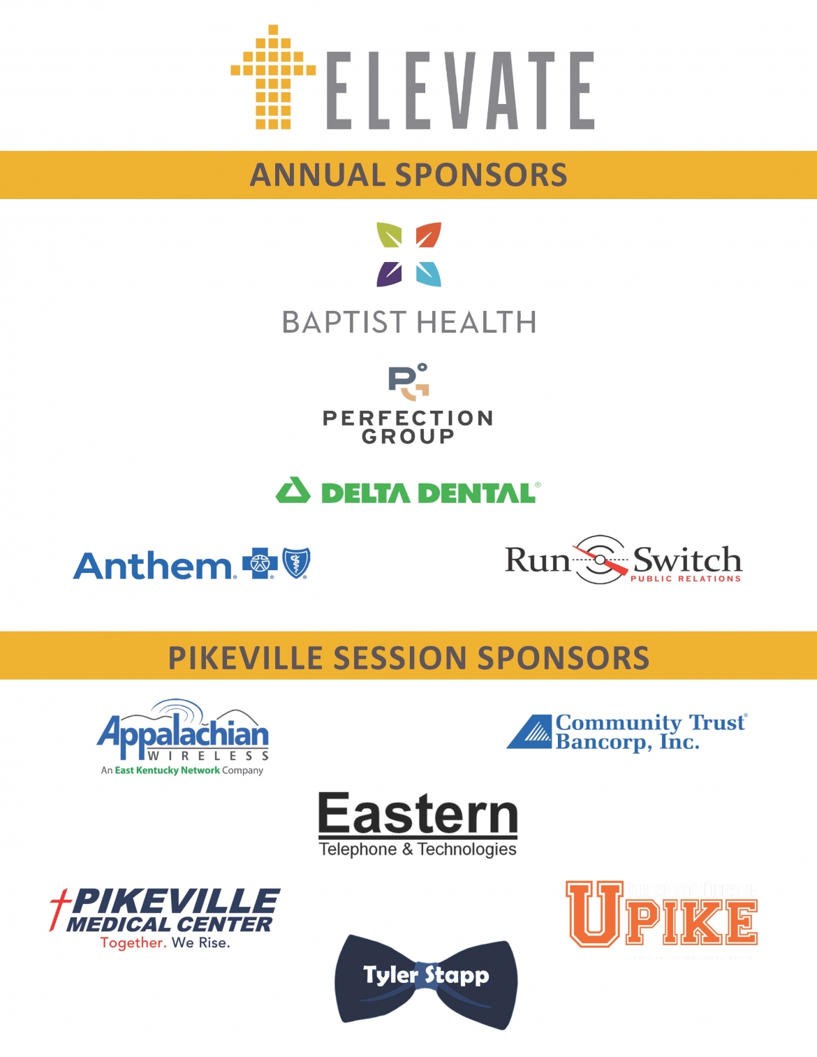 ELEVATE Pikeville Session Sponsors